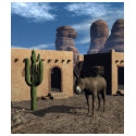 Adobe Dwellings and Burro t-shirts