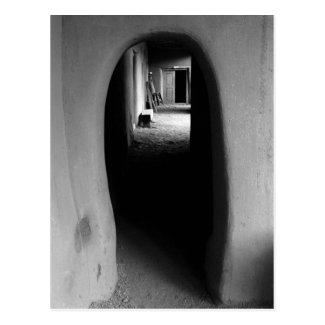 Adobe Passageway: Black & White photo of Taos, NM