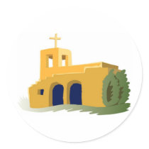 Adobe Style Yellow Church stickers
