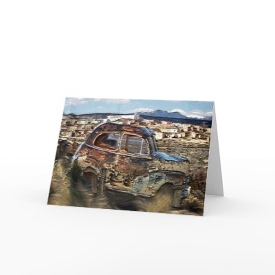 Adobe Town Greeting Card by dbuckman