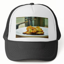 Adobo Shrimp On Potato Galettes Hats