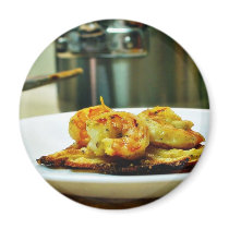 Adobo Shrimp On Potato Galettes Refrigerator Magnets