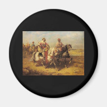 Adolf Schreyer Arab Chieftain And His Entourage Fridge Magnet