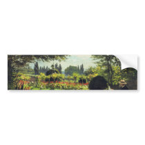 Adolphe Monet Reading in the Garden - Claude Monet Bumper Stickers