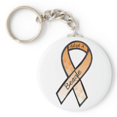 Adopt a Beagle Orange Awareness Ribbon Key Chains by GreyWolfCreation