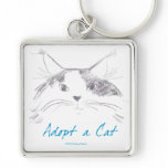 Adopt a Cat Key Ring Key Chain
