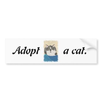 Adopt a cat promotion products bumpersticker