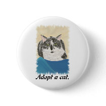 Adopt a cat promotion products pin