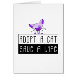 Adopt A Cat Save A Life - Customizable Card