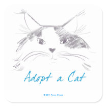 Adopt a Cat Square Sticker