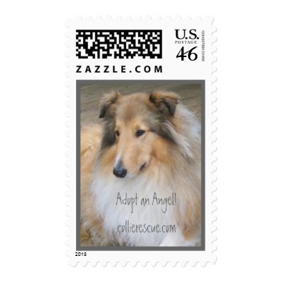 Adopt a Collie, collie rescue, rough collie Stamp by Ethereal1