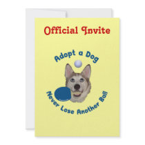 Adopt a Dog Ping Pong Personalized Invitations