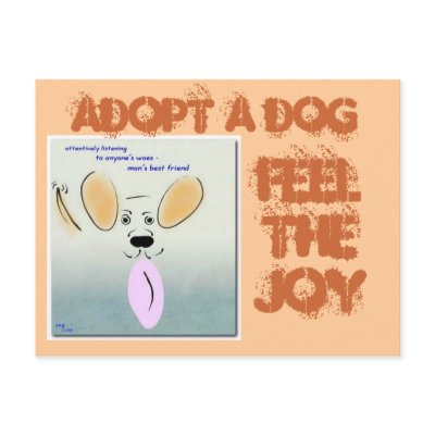 ADOPT A DOG POSTCARD by Reflekshins