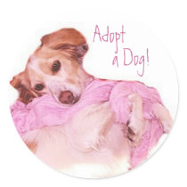 Adopt a Dog Sticker by elenaind Adopt a Dog Sticker