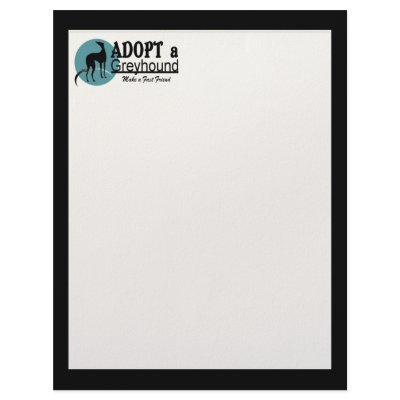Adopt a Greyhound Custom Letterhead by cowboyannie
