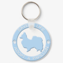 Adopt a Papillon Keychain by MenagerieMayhem Adopt a Papillon Keychain