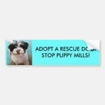 ADOPT A RESCUE DOG!STOP PUPPY MILLS! BUMPER STICKERS