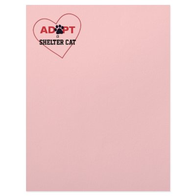 Adopt a Shelter Cat Letterhead Template by FCACshelter