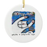 Adopt a shelter cat, Love a cat Christmas Tree Ornament