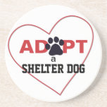 Adopt a Shelter Dog Drink Coaster