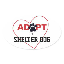 Adopt a Shelter Dog Oval Stickers