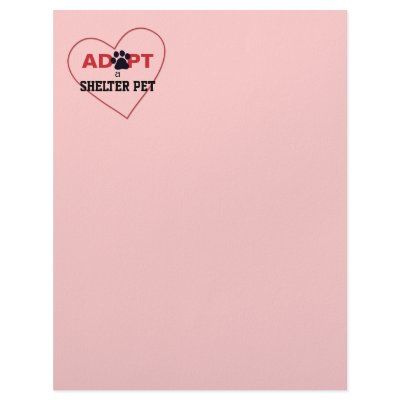 Adopt a Shelter Pet Personalized Letterhead by FCACshelter