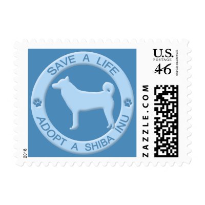 Adopt a Shiba Inu Postage Stamps by MenagerieMayhem