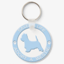 Adopt a Westie Keychain by MenagerieMayhem Adopt a Westie Keychain