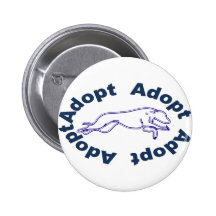 Adopt in Blue Pinback Buttons