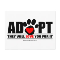Adopt Pawprint Postcards