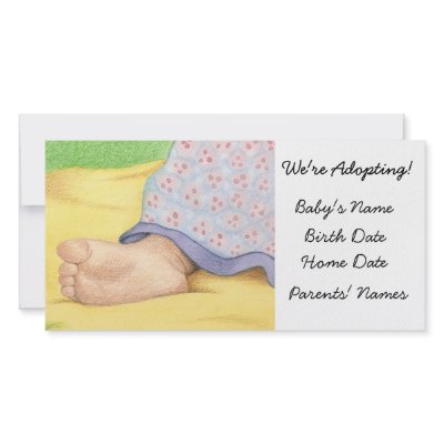 Adoption Announcement Baby Foot Personalized Photo Card by adoptiondesigns