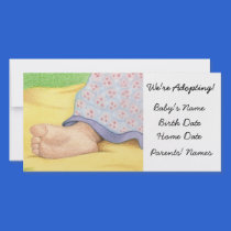 Adoption Announcement Baby Foot photo cards