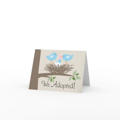 Adoption Announcement for Gay Couple - Bird's Nest Greeting Cards by labellarue