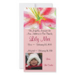 Adoption Announcement Lily Photo Card