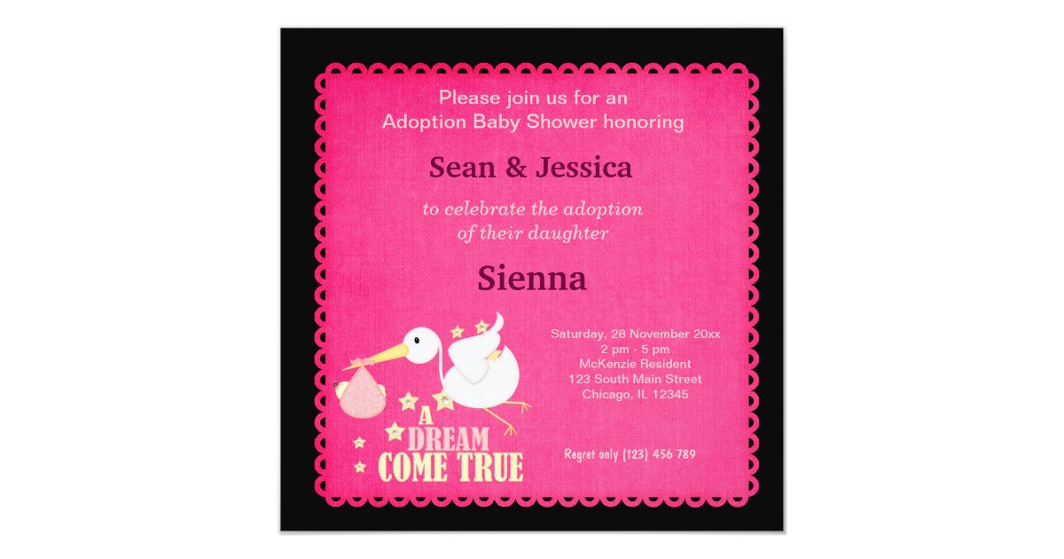 Adoption Baby Shower Girl Card Zazzle