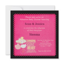 Adoption Baby Shower Girl Personalized Invitations
