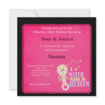 Adoption Baby Shower Girl Custom Invites