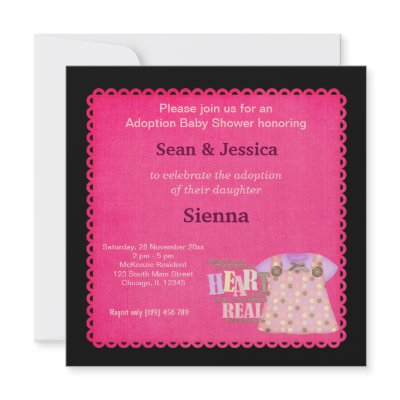 Adoption Baby Shower Girl Custom Invitations by graphicdesign
