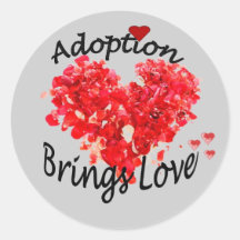 Adoption Brings Love Heart Stickers