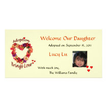 Adoption Brings Love Photo Card