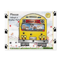 Adoption Bus for Cat's & Dog's postcards