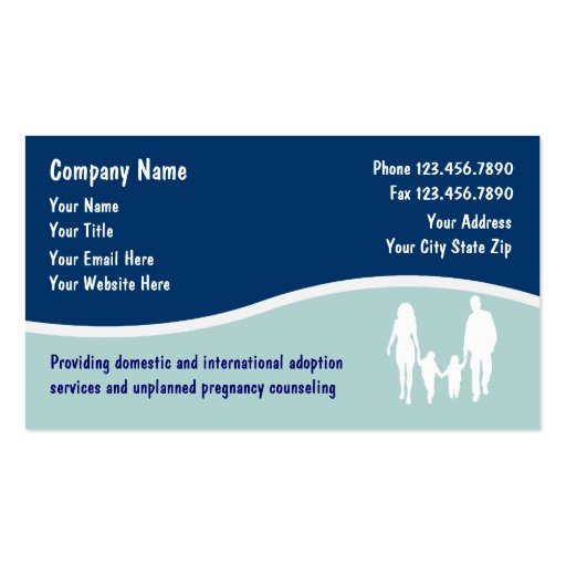 Adoption Business Cards (front side)