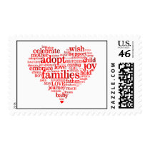 Adoption Heart with Words Postage Stamps stamps