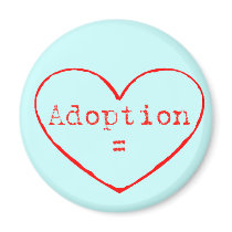 Adoption = Love in red Refrigerator Magnets