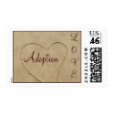 Adoption Love Sand Heart Postage Stamp