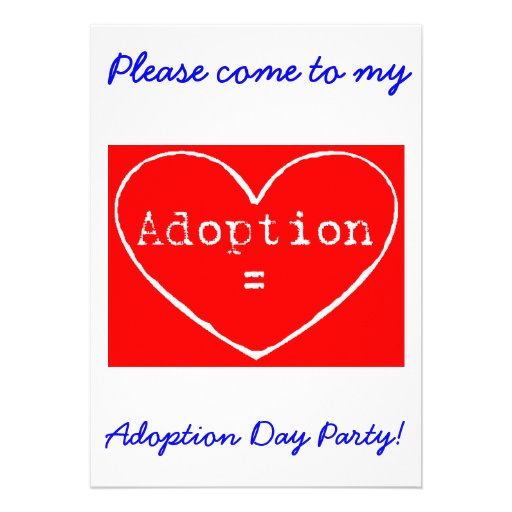 Adoption = Love White Adoption Day Party Invite