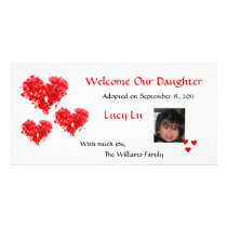 Adoption Red Heart Photo Card