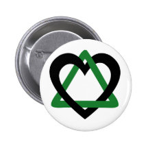 Adoption Triangle Black Green Pinback Buttons