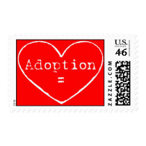 adoption = white on red stamp