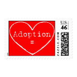 adoption = white on red stamp